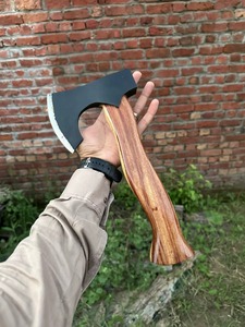 Handmade Carbon Steel Hatchet With Wood Handle 12-Inch Overall For Firewood Splitting - Product Image 2