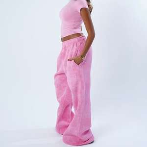 Pantalones Deportivos Casuales de Pierna Ancha y Corte Regular para Mujer, 100% Algodón Felpa, Secado Rápido y Transpirables, Diseño y Estampado Personalizables - Product Image 6