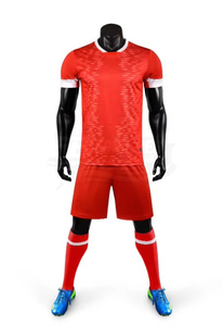 Custom Blue Soccer Uniform Set Men's Crew Neck Short Sleeve Jersey Shorts Moisture Wicking Polyester All Seasons <b>Athletic</b> Fit - Product Image 5