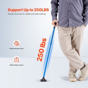 Bastón Plegable Ligero de Altura Ajustable en 8 Niveles para Hombres y Mujeres, Base Pivotante de 4 Puntas, Bastón para Caminar - Product Image 4