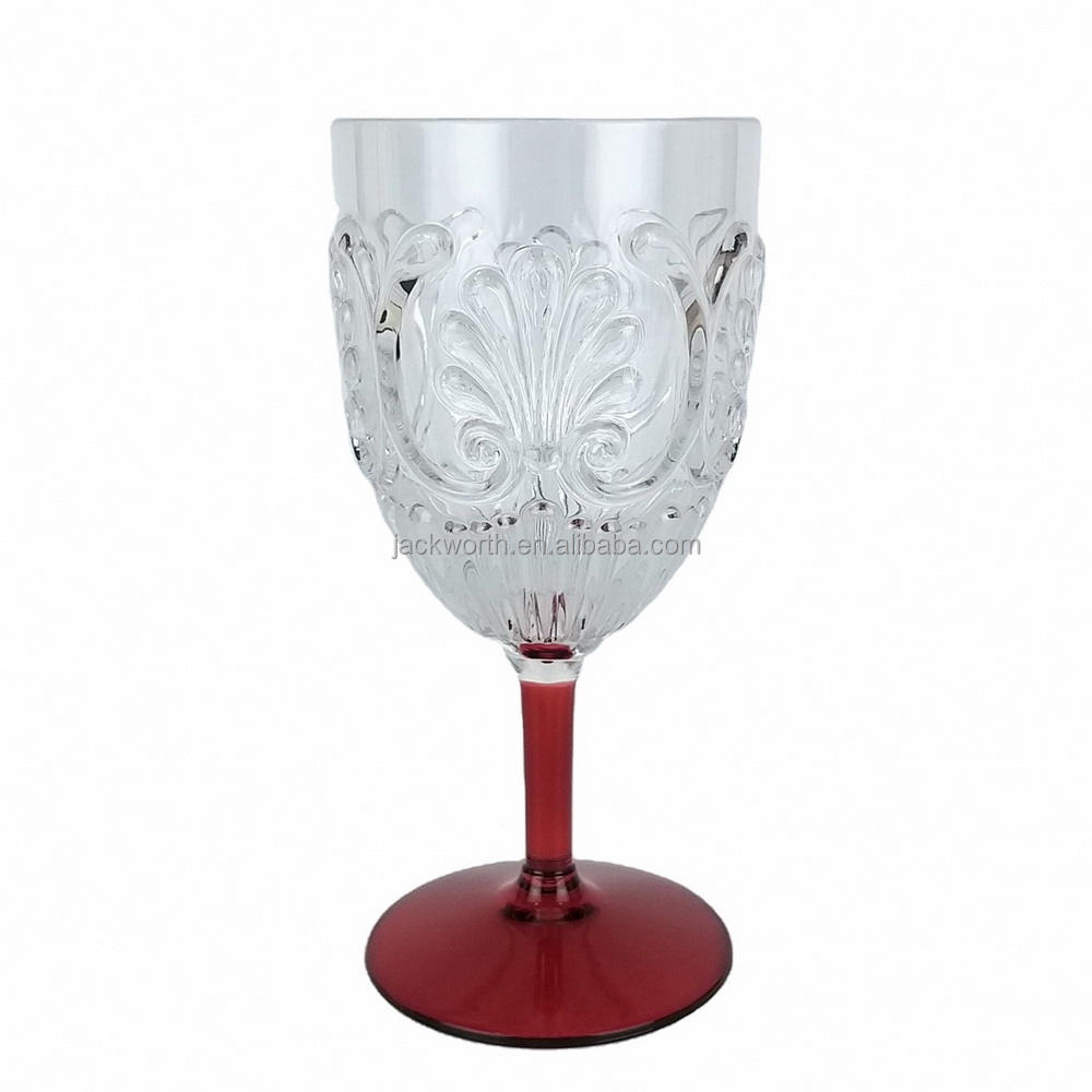 Clear with red bottom