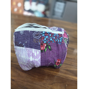 Pochette cosmétique bohème en textile à panneaux, petite, avec fermeture éclair, motifs multicolores, portable, idéale comme cadeau - Product Image 3
