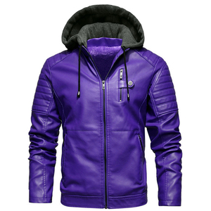 Nouvelle veste en cuir PU marron unie pour homme, style décontracté, veste de motard, veste de sport d'extérieur avec fermeture éclair en métal argenté - Product Image 3