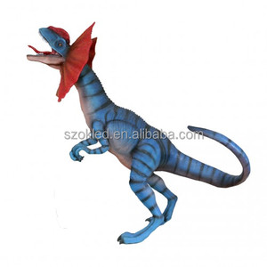Bleu Dilophosaurus 2 Dynamite Boîte Dinosaure Halloween Citrouille Poussin Père Noël Chat Chaudron Oeuf De Pâques Maison Fibre De Verre Résine Artisanat - Product Image 4
