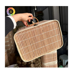 Boîte de rangement en bambou naturel tressé pour cadeaux, thé, souvenirs, bijoux, accessoires et décoration rustique – Vente en gros - Product Image 3