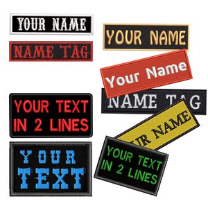 Custom Eco-Friendly Canvas Embroidered Name Patch Red Rectangle <b>Iron</b>-<b>On</b> <b>Fabric</b> Badge for Cloth Use - Product Image 4