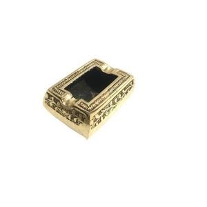 ที่เขี่ยบุหรี่ทองเหลืองโบราณทรงสี่เหลี่ยม ของตกแต่งวินเทจสำหรับวางบนโต๊ะ ของสะสม ของขวัญสำหรับผู้สูบบุหรี่ - Product Image 1