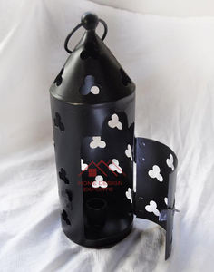 White Enamel Finished Moroccan Candle <b>Lantern</b> <b>Hurricane</b> Handmade Metal Candle Holder - Product Image 6