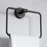 Porte-serviettes mural en acier inoxydable noir avec revêtement en poudre pour lavabo et salle de bain - Product Image 5