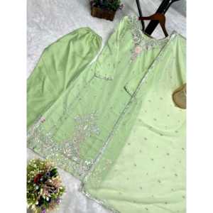 Conjunto de Top y Pantalón con Dupatta para Mujer, Ideal para Fiestas - Product Image 6