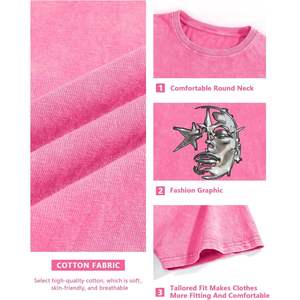 2025 Unisex Cotton Oversized Graphic Tee <b>Shirt</b> Men's Heavy Weight Boxy Short Sleeve Casual Top Vintage Streetwear Style - Product Image 5