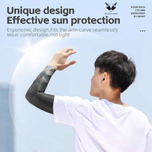 Mangas de Béisbol Elásticas para Deportes al Aire Libre con Protección UV, Tejido de Secado Rápido que Absorbe la Humedad, Color Negro y Gris, Nuevo Producto OEM - Product Image 3