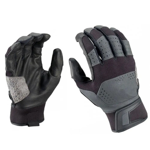 Gants de frappe en cuir noir avec fermeture auto-agrippante en tissu tricoté, unisexes, pour adultes, design durable - Product Image 1