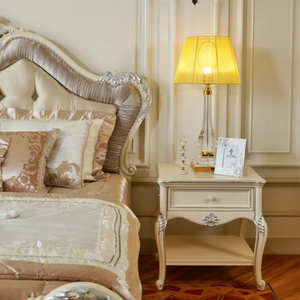 Juego de Dormitorio King Size de Lujo en Madera de Caoba Sólida, Estilo Europeo Antiguo, con Almacenamiento, Cabecera Tapizada y Acolchada, Mesitas de Noche - Product Image 5