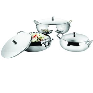 Stainless Steel <b>Serving</b> Belly <b>Bowl</b> Set <b>With</b> Knob <b>Lid</b> Cover or Wire Handle That Are Often Used to Hold or Store - Product Image 1