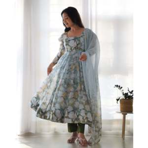 Vestido Anarkali de diseñador con Pent y Dupatta Modest Wedding Party Wear - Product Image 2
