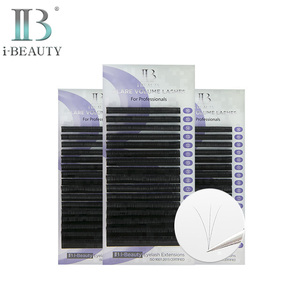 Extensions de cils I-BEAUTY - ib Flare Volume, cils longs naturels, cils individuels, fabrication coréenne de haute qualité, matériau PBT fait main - Product Image 1