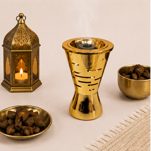 Gold Metal Bakhoor Burner Modern Design Arabic Oud Censer Holder For Traditional Middle East Home <b>Decor</b> And Ramadan Eid Gifts - Product Image 5
