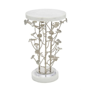Mesas de Centro de Lujo Minimalistas de Aluminio Fundido con Acabado Antiguo y Base de Diseño en Forma de Árbol con Espejo Redondo en la Parte Superior, Provenientes de la India - Product Image 4