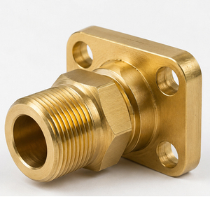 Raccord hydraulique à bride en laiton forgé de qualité industrielle avec surface plaquée, conçu avec précision pour les systèmes haute pression - Product Image 1
