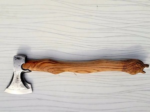 Handmade <b>Axe</b> D2 Steel Blade Wood <b>Handle</b> With Leather Sheath Outdoor <b>Axe</b> - Product Image 1