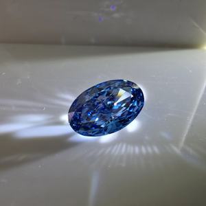Diamante de laboratorio de 5 quilates, corte brillante ovalado modificado, azul intenso VS2, certificado por IGI, diamante suelto para la fabricación de joyas. - Product Image 1