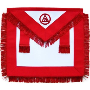 Delantal Masónico Étnico de Terciopelo Triple Tau con Borlas y Flecos, Diseño Personalizado, Color a Medida, para Capítulo de Miembros del Arco Real, Simple y Elegante - Product Image 1