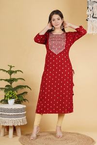 Kurti / 100% coton — vêtements ethniques pour femme, vêtement de couleur tendance, fabriqué par des imprimés indiens, kurtis, vente en gros - Product Image 5