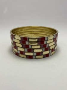 Vintage <b>Gold</b> Plated Resin Jewelry with Special Designs Latest Stylish Pieces Unisex Colorful Brass Bangles <b>Charm</b> <b>Bracelets</b> - Product Image 3