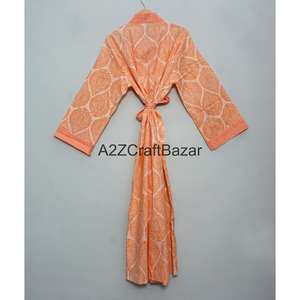 ชุดกิโมโนผ้าฝ้ายลายดอกไม้สีสันสดใส ดีไซน์ล่าสุด ทันสมัย นุ่มสบาย ปรับเข็มขัดได้ ใส่ได้ทั้งฤดูร้อนและฤดูหนาว - Product Image 5