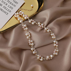 Pulsera de Perlas de Agua Dulce con Diseño de Patchwork, Collar de Perlas Envueltas en Cristal, Diseño Exclusivo, Collar de Cristal de Agua Dulce - Product Image 4