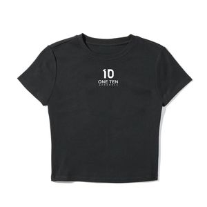 เสื้อยืดทรงสลิมฟิตสีดำสำหรับผู้หญิง แขนสั้น ผ้าฝ้ายนุ่ม สไตล์ลำลอง สตรีทแวร์ ทันสมัย แฟชั่น เสื้อครอป - Product Image 2
