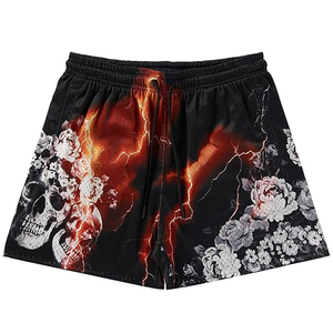 Summer Short Gym Sports Jogging Workout Athletic Running Fitness Track Jogger Worsted Shorts Laser Etching Skull Men Shorts - Product Image 4