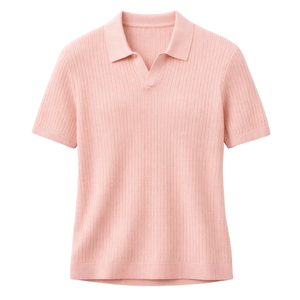 Polo en tricot côtelé pour homme, manches courtes, coton premium, respirant, coupe ajustée, décontracté, mode estivale, vente en gros - Product Image 1