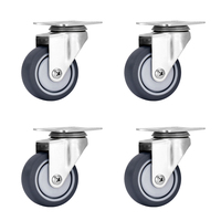 Roulettes industrielles pivotantes en acier inoxydable de 2 pouces (50 mm) avec frein, roulement à billes, pour chariot, personnalisables OEM