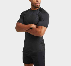 OEM <b>compression</b> <b>shirts</b> <b>men</b> custom athletic fit polyester fabric breathable quick dry ideal for gym and fitness sessions - Product Image 5