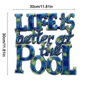 CIFbuy Decorazione Murale in Ferro con Tema Tropicale Costiero Estivo per Piscina, Cornice Inclusa, per Hotel e Uso Residenziale, Servizio di Raccolta - Product Image 5