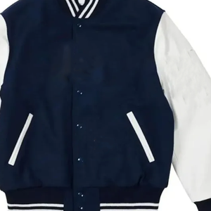 Chaqueta Universitaria Unisex Griega Personalizada |   Mezcla de Lana y Cuero Vacuno de Primera Calidad |   Cintas Bordadas Personalizadas para Fraternidades y Hermandades - Product Image 4