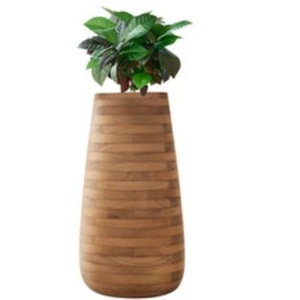 Pot de fleurs en bois de style moderne, finition naturelle, pour la décoration de la maison et du jardin, grands pots d'extérieur en provenance d'Inde - Product Image 2
