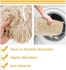 Tête de balai en coton durable de style industriel à essorage automatique A&S avec manche en aluminium - Product Image 2