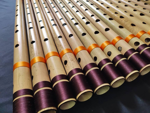 Handmade Traditional Bamboo Bansuri Flute Antique Polished Finish Indian Classical Musical Instrument Decorative <b>Wooden</b> Wind - Product Image 5