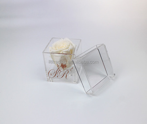 Vente en gros Mini boîte à bijoux en acrylique simple plat en promotion avec <span class=keywords><strong>logo</strong></span> imprimé carré Fabriqué en Chine Boîte à rose éternelle en <span class=keywords><strong>plexiglas</strong></span> - Product Image 3