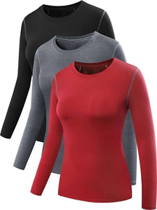 Camiseta Deportiva de Mujer con Cuello Redondo, Manga Corta, Corte Regular, Secado Rápido, Tejido de Punto, Bloques de Color, Elástica en Cuatro Direcciones y Orificios para Pulgares - Product Image 6