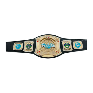 Cinturón de Campeón de Fútbol Revolution Mortgage, Trofeo Deportivo Personalizable, Diseño Dorado y Azul - Product Image 1