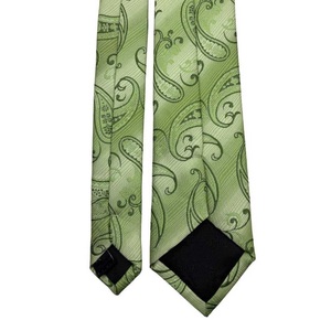SFIVE INDUSTRIES Customized Made Silk Polyester <b>Green</b> Paisley Silk Necktie Office Work Square Business Long Neck <b>Tie</b> for <b>Men</b> - Product Image 2