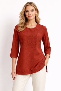 Haut en viscose brodé pour femme, vêtements de plage décontractés à manches courtes, fabricant - Product Image 4