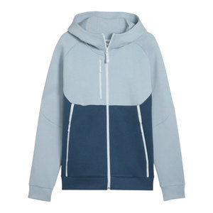 Sweat-shirt à capuche color block avec fermeture éclair, coupe classique, décontracté, automne, polyester, coton, French Terry, unisexe - Product Image 1