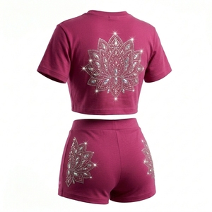 Wholesale Girls Butterfly Rhinestone Two Piece Casual Fashion Clothing <b>Set</b> - Product Image 2