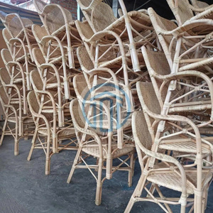 Chaise de salle à manger en rotin tressé moderne, faite à la main, naturelle, pour restaurant, café, hôtel, design personnalisé, OEM ODM, fabricant vietnamien - Product Image 6