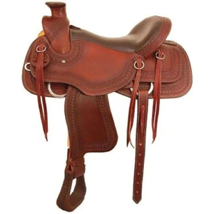 Selle de cheval en cuir de qualité supérieure pour le western |   Équipement d'équitation artisanal pour ranch, siège confortable et durable pour l'équitation cowboy - Product Image 1
